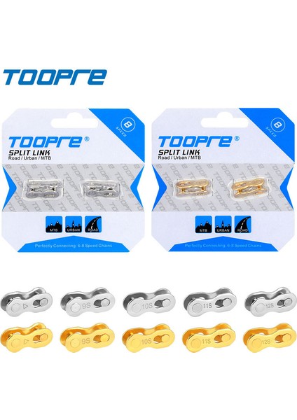 10'ların Altın Alet Stili Toopre Bisiklet Zinciri Eksik Bağlantı Halkası Hızlı Bisikletler Yeniden Kullanılabilir Zincir Sihirli Toka Mtb Bisiklet Aksesuarları - 2 Çift (Yurt Dışından) modelleri