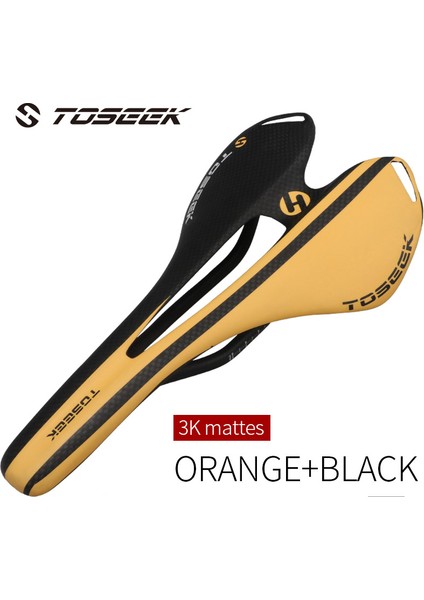 Turuncu-Mat Stili Toseek Tam Karbon Fiber Koltuk Bisiklet Yol Mtb Bisiklet Koltuğu 7*9mm Karbon Ray 8 Renk (Yurt Dışından)