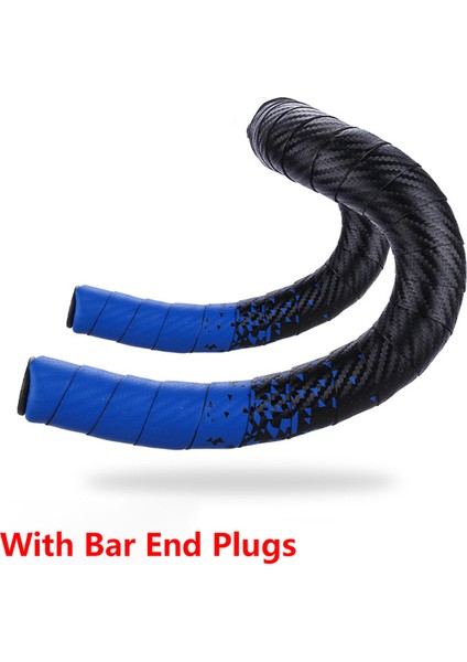 Siyah Mavi Tarzı Yol Bisikleti Bisiklet Direksiyon Bandı Tutma Kolu Yastıklı Deri Uç Tıkaçlarıyla Kaymaz Kavrama Direksiyon Bandı Bisiklet Aksesuarları (Yurt Dışından)