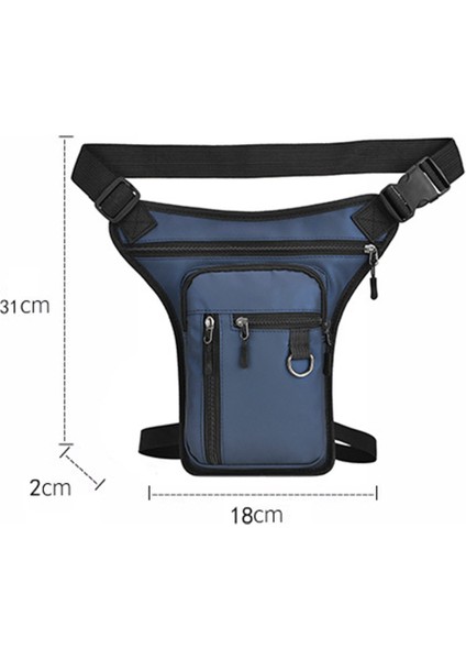 C Mavi Tarzı Motorsiklet Bırak Bacak Yan Çantası Su Geçirmez Eva Sert Kabuk Çanta Açık Hava Rahat Bel Çantası Motosiklet Bisiklet Çantası Bisiklet Hip Kemer Çantası (Yurt Dışından)