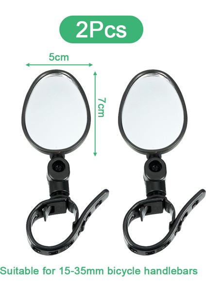 2 Adet Oval (Düz) Tarzı Evrensel Bisiklet Arka Görüş Aynası Ayarlanabilir Döner Geniş Açılı Bisiklet Direksiyon Aynası Mtb Yol Bisikleti Aksesuarları Için (Yurt Dışından)