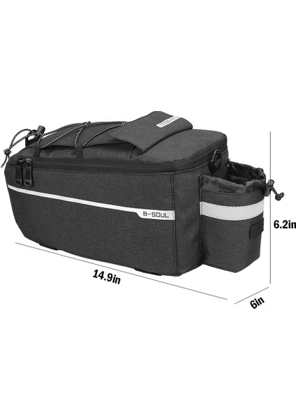 Siyah Stil 13L Bisiklet Arka Çantaları Panniers Bisiklet Su Geçirmez Sepeti Arka Raf Arka Koltuk Büyük Kapasiteli Çanta Katlanır Bagaj Bisiklet Aksesuarları (Yurt Dışından)