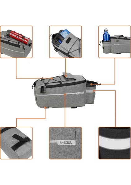 Siyah Stil 13L Bisiklet Arka Çantaları Panniers Bisiklet Su Geçirmez Sepeti Arka Raf Arka Koltuk Büyük Kapasiteli Çanta Katlanır Bagaj Bisiklet Aksesuarları (Yurt Dışından) fırsatları