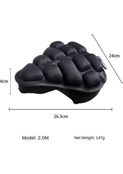 2.0 Siyah M Stili Bisiklet Sele 3D Yumuşak Bisiklet Koltuk Kılıfı Mtb Dağ Bisikleti Kalınlaştırılmış Şişirilebilir Hava Pedalı Bisiklet Yolculuk Nefes Alabilen Yastık 3 Renk (Yurt Dışından)