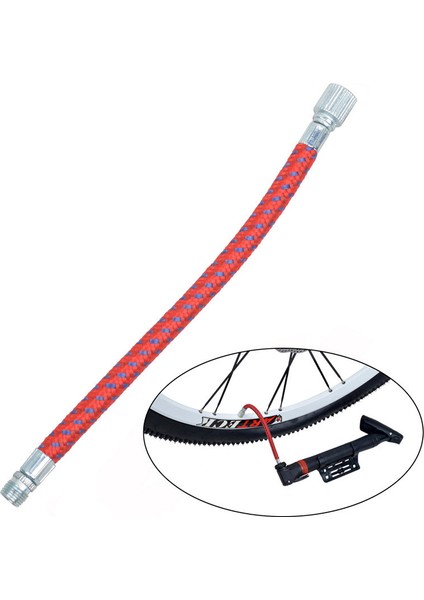 Kırmızı Stil Tire Inflator Hortumu Abd Ağızlı Taşınabilir Hava Kompresörü Uzatma Borusu Kauçuk Bisiklet Araba Motorlu Taşıt Için (Yurt Dışından)