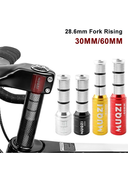 60MM Kırmızı Stil C Alüminyum Mtb Yol Dağ Bisiklet Çatalı Genişleme Yıldızı Somun Gizli Karbon Alaşım Bisiklet Ön Çatal Boru Uzatıcı mm (Yurt Dışından)