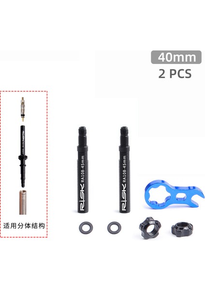 RA108B 45MM Stili Bisiklet Tüpü Presta Uzatma Parçası mm Monobody Ya Da Ayrılabilir Fv Uzantısı Için Bağımsız Çıkarılabilir Çekirdekli W Aracı N O-Rings ile (Yurt Dışından)