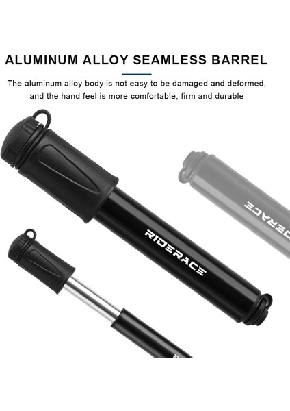 Siyah Stil Rıderace Bisiklet Pompası Taşınabilir Mini Bisiklet El Pompası Yüksek Basınç Top Mtb Yol Bisikleti Lastik Inflator Schrader Presta Valf (Yurt Dışından)