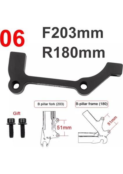 F203MM R180MM Stili Meroca Bisiklet Disk Fren Adaptörü Mtb Disk Fren Dönüştürücü Dağ Bisikleti Braketi Bisiklet Diski Için Bisiklet Kolu Montajı (Yurt Dışından)