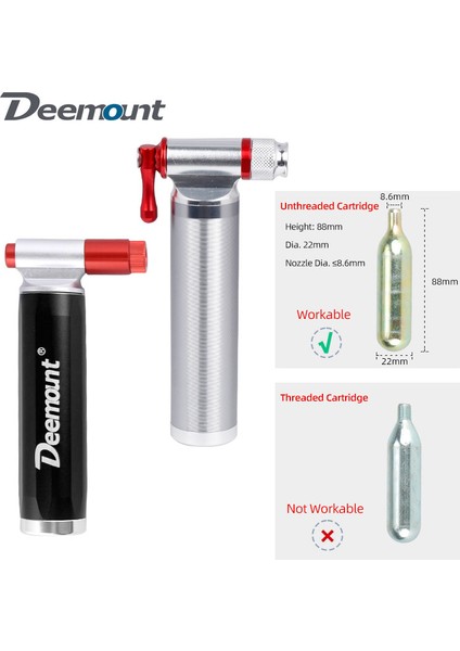 PMP008 T1Z Dişli Stil Deemount Co2 Pompa Nozulu, Konu Olmayan Veya Konu Olan 16GR.KARTUŞLAR Için Uygun, Schrader Presta C-Işlenmiş Anodize Fv Av Pompa. (Yurt Dışından)