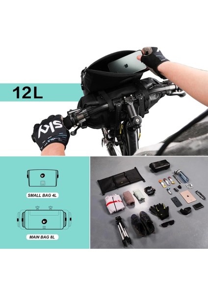 Yalnızca Küçük Çanta 4lx1 Stili Rhinowalk Bisiklet Direksiyon Çantası 4L-12L Bisiklet Çantası Su Geçirmez Büyük Kapasiteli Çerçeve Ön Tüp Çantası Bagaj Bisiklet Aksesuarları (Yurt Dışından) indirimleri
