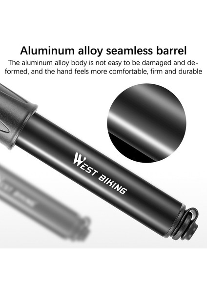 Siyah Stil Mini Bisiklet Pompa Alüminyum Alaşımlı Bisiklet El Pompası Lastik Dolumu Valf Mtb Yol Bisikleti Pompası (Yurt Dışından)