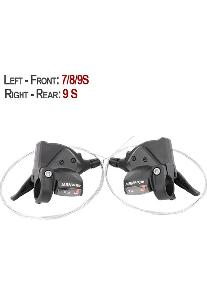 3x9 S Tarzı Dağ Bisikleti Vites Kolu 3xs Mtb Bisiklet Aktarıcı Kontrolcüsü M310 Sol & Sağ Kablo ile - Türkçe (Yurt Dışından)