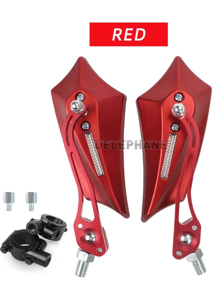 Kırmızı Stil Ayarlanabilir Bisiklet Direksiyon Arka Görüş Aynaları E-Bisiklet Scooter Arka Görüş Aynaları Net Bisiklet Reflektörü Sol Sağ Aynalar 1 Çift (Yurt Dışından)