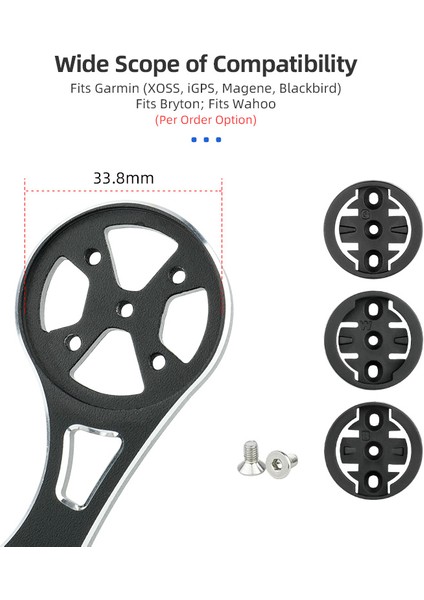 Yan Adaptör Stili Bisiklet Bilgisayarı Uzatmalı Ön Standı Direksiyon Montajı Kamera Braketi Adaptörü Goprogarminbrytonwahoo Uyumlu (Yurt Dışından)