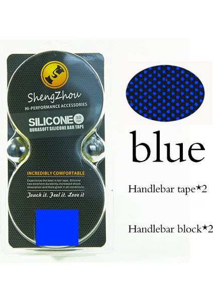 Mavi Stil Eva Şok Emici Bisiklet Direksiyon Bandı Yol Bisikleti Kaymaz Silika Jel Direksiyon Bandı Bisiklet Sargısı Uç Takmaği (Yurt Dışından)