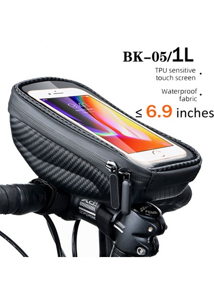 BK05 Tarzı Wıld Man Bisiklet Çantası 2l Çerçeve Ön Tüp Bisiklet Su Geçirmez Telefon Kılıf Tutucu 7,4 Inç Dokunmatik Ekran Çanta Aksesuarları (Yurt Dışından)