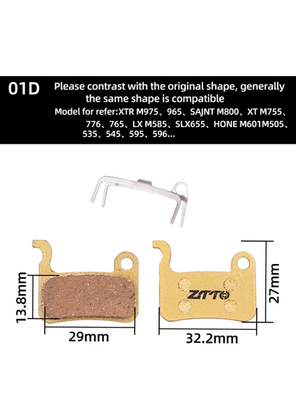MJ01D Tarzı Ztto 1 Çift Mtb Fren Pedleri Metal Pedler Sessiz Fren Pedleri Evrensel Xt Bb Db3 Disk Frenleri Için (Yurt Dışından)