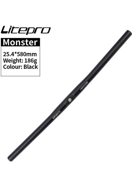 Siyah 580MM Tarzı Litepro Yatay Saplı Sabit Evrensel Tek Şekilli Bisiklet Direksiyonu Yüksek Dayanıklılıkta Bisiklet Direksiyonu Açık Hava Sürme Canavarı (Yurt Dışından)