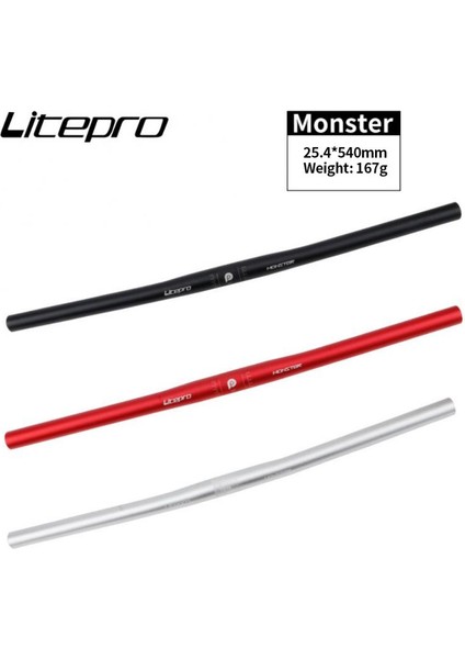 Siyah 580MM Tarzı Litepro Yatay Saplı Sabit Evrensel Tek Şekilli Bisiklet Direksiyonu Yüksek Dayanıklılıkta Bisiklet Direksiyonu Açık Hava Sürme Canavarı (Yurt Dışından)