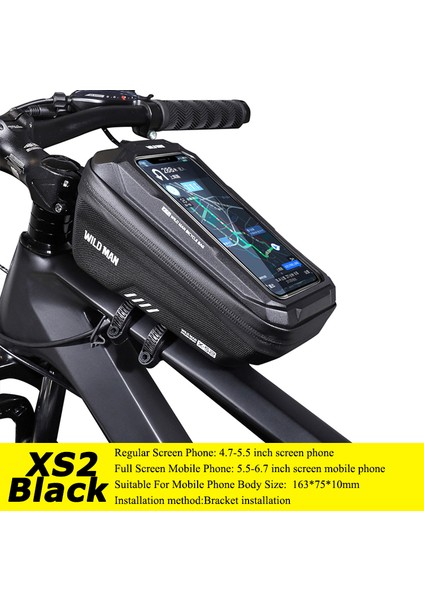 Xs2 Siyah Tarzı Vahşi Adam Yağmurluk Bisiklet Çantası Direksiyon 6.7 Inç Bisiklet Çantası Telefon Güneşlik Bisiklet Çantası Yol Bisikleti Mtb Aksesuarları (Yurt Dışından)