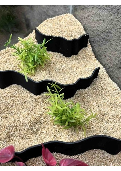 Akvaryum Zemin Bölücü , Su Altı Peyzaj 2 Renk Seçeneği 3 Lü Set 16-12-8 cm Yukseklik 5 cm