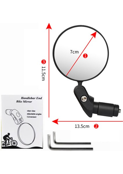 1 Adet 7cm Tarzı Bisiklet Gidon Arka Görüş Ayna Bisiklet Geniş Açılı Geri Görüş Reflektör Açısı Ayarlanabilir Akrilik Konveks Aksesuarlar (Yurt Dışından)