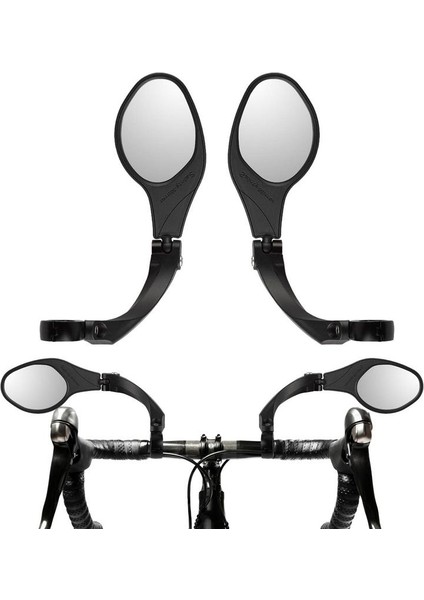 Siyah Stil Bisiklet Geniş Açılı Arka Yansıtıcı Ayarlanabilir Sol Sağ Ayna Scooter Elektrikli Bisiklet Ayna Bisiklet Direksiyon Arka Görüş Aynası (Yurt Dışından)