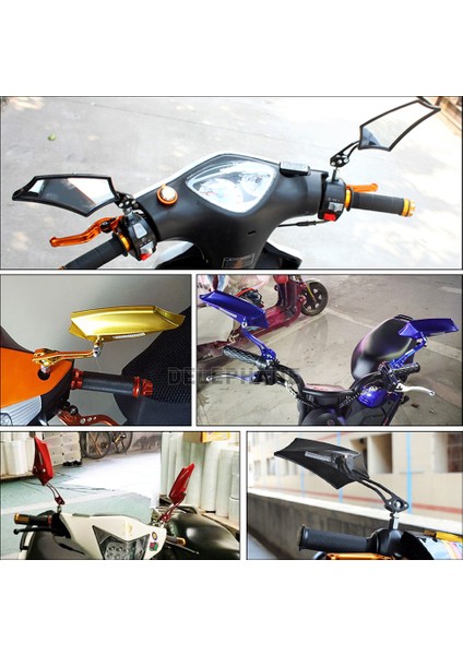 Mor Tarzı Bisiklet Arkadan Görüş Aynaları Adaptör ile Dağ Bisikleti Elektrikli Bisiklet Moped Scooter Aynalar Yan Aynalar (Yurt Dışından)