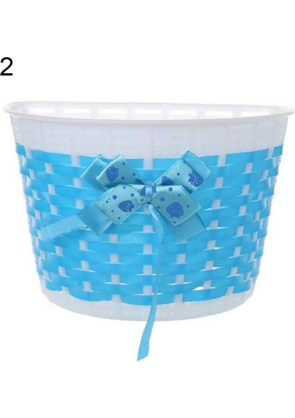 No.2 Tarzı Çocuk Bisiklet Sepetleri El Örgüsü Bisiklet Sepeti Bisiklet Ön Direksiyon Tutacağı Süsler Fişek Çantası Tutucular Kızlar Bisiklet Püsküller Kurdeleler (Yurt Dışından)