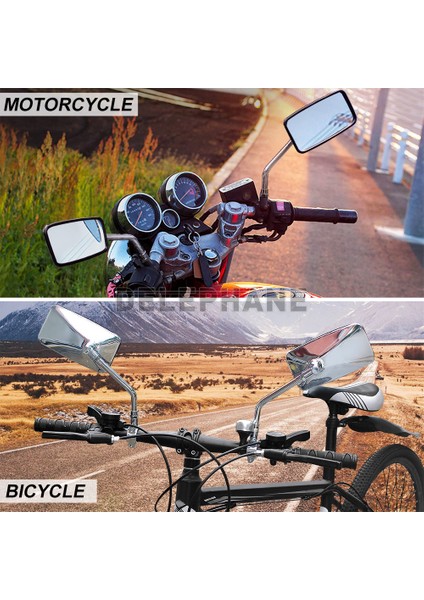 1 Adet Montaj Stili Yok Alüminyum Alaşımlı Dikdörtgen Bisiklet Aynası Geniş Açılı Üç Tekerlekli Dört Tekerlekli Motosiklet Scooter Arka Görüş Sol Sağ Ayna (Yurt Dışından)