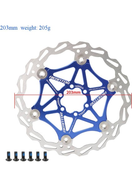 203MM Mavi Tarzı Akantor Dağ Bisikleti Disk Yüzen Pedallar Fren Rotoru Güçlü Isı Dağılımı Yüzen Rotor (Yurt Dışından)