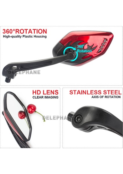 Mavi Stil Bisiklet Aynaları Çift Hd Cam Lens Dağ Bisikleti Aynası Ayarlanabilir Bisiklet Cam Aynası Dönebilen Güvenli Arka Görüş Aynası Sol ve Sağ (Yurt Dışından) modelleri