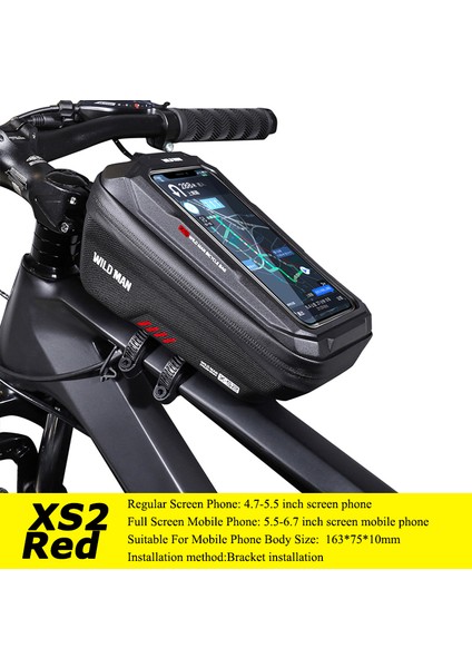 Xs2 Kırmızı Tarzı Vahşi Adam Yağmurluk Bisiklet Çantası Direksiyon 6.7 Inç Bisiklet Çantası Telefon Güneşlik Bisiklet Çantası Yol Bisikleti Mtb Aksesuarları (Yurt Dışından)