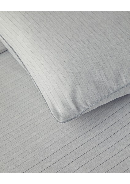 Elegant Ipliği Boyalı King Size Nevresim Takımı Gümüş indirimleri