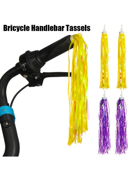 23CM-4 Stili Çocuk Bisikleti Üç Tekerlekli Direksiyon Renkli Püsküller Süsleme Kız Erkek Direksiyon Kırlangıçları Scooter Parçaları (Yurt Dışından) fırsatları