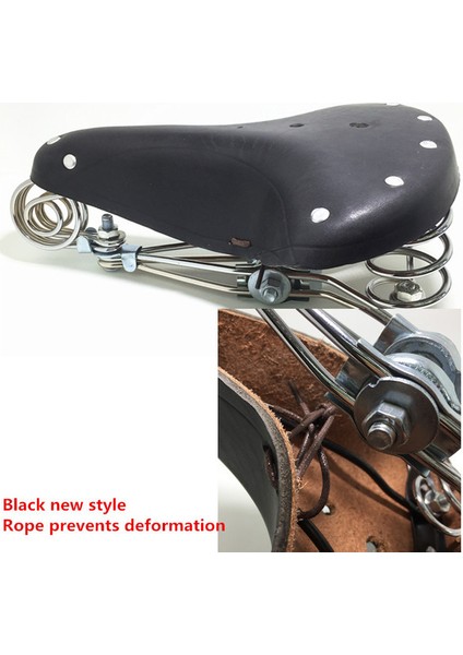 Siyah Stil Geleneksel Eski Tarz Bisiklet Koltuğu Nieten Inek Derisi Yol Bisikleti Standart Mtb Retro Yastık Bisiklet Parçası (Yurt Dışından)