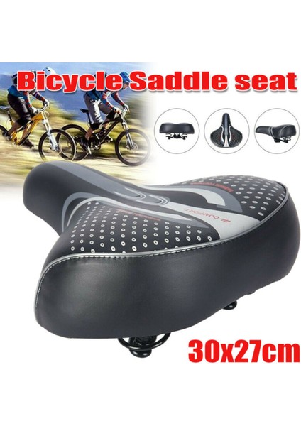 Geniş ve Rahat Büyük Kıç Bisiklet Koltuk Pedalı Pu Nefes Alabilir Yumuşak Koltuk Ergonomik Yastık Pu + Sünger (Yurt Dışından)