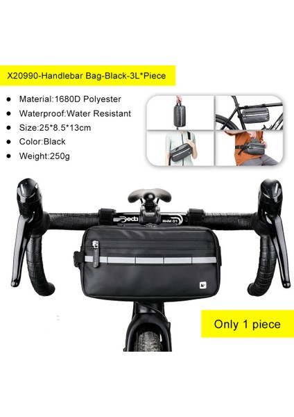 3l Gidon Çantasıx1 Stili Rhinowalk Bisiklet Çanta Seti Taşınabilir Bisiklet Direksiyon Çantaları Mtb Çerçeve Üst Tüp Çantası Seyahat Sele Kuyruk Aracı Çantası Aksesuarları (Yurt Dışından)