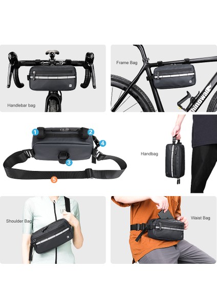 3l Gidon Çantasıx1 Stili Rhinowalk Bisiklet Çanta Seti Taşınabilir Bisiklet Direksiyon Çantaları Mtb Çerçeve Üst Tüp Çantası Seyahat Sele Kuyruk Aracı Çantası Aksesuarları (Yurt Dışından) fırsatları