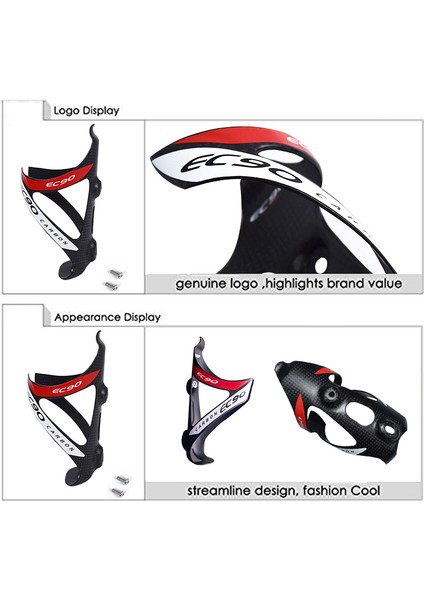 2 Adet Kırmızı Tarzı EC90 Hafif Karbon Fiber Yol ve Dağ Bisikleti Şişe Bisikleti Şişesi Sürüş Ekipmanı Su Bardağı Tutucu Döngü Ekipman Parçaları (Yurt Dışından) modelleri