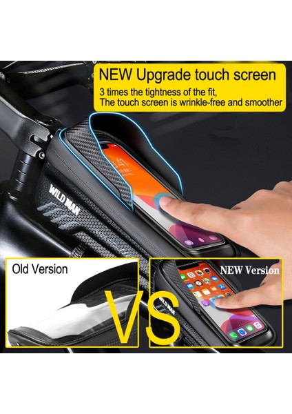 BK16 Tarzı Wıld Man Bisiklet Çantası 2l Çerçeve Ön Tüp Bisiklet Su Geçirmez Telefon Kılıf Tutucu 7,4 Inç Dokunmatik Ekran Çanta Aksesuarları (Yurt Dışından) modelleri