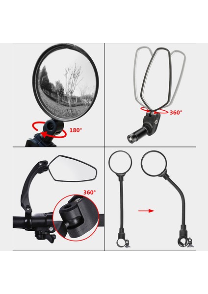 002-5CM Stili Arka Görüş Aynası Bisiklet Aksesuarları Reflektör Hd Patlama Geçirmez Cam Ayna Dağ Bisikleti Arka Görüş Aynası (Yurt Dışından) fırsatları