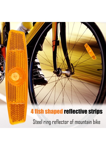 4pc Turuncu Tarzı Dağ Bisikleti Teli Reflektör Balık Şekilli Tekerlek Çelik Jant Reflektörleri Bisiklet Yansıtıcı Işık Mtb Bisiklet Aksesuarları (Yurt Dışından) fırsatları