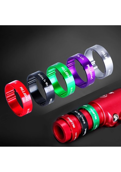 4 Adet-5mm Mor Tarzı Rısk Dağ Bisikleti Boş Gövde Direksiyon Seri Başlığı Ön Çatal Ayar Yıkayıcı Alüminyum Alaşımlı (Yurt Dışından)