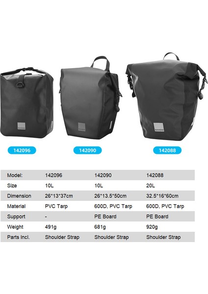 142090 10L 1pc Stili Sahoo 1pc Su Geçirmez 10L 20L Rulo Üstü Bisiklet Bagaj Taşıyıcı Çanta Arka Raf Tırmanma Işıklı Yansıtıcı W Omuz Askısı (Yurt Dışından) indirimleri