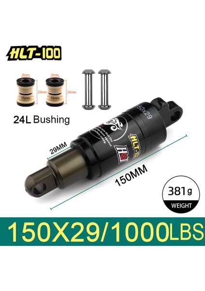 150 mm x 1000 Lbs Stili Htl Bisiklet Arka Şokları Dağ Bisikleti Yağ Yayı Mtb Elektrikli Scooter Bisiklet Emici Süspansiyon Lbs (Yurt Dışından)