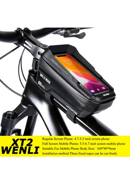 Xt2 Wenlı Tarzı Vahşi Adam Yağmurluk Bisiklet Çantası Direksiyon 6.7 Inç Bisiklet Çantası Telefon Güneşlik Bisiklet Çantası Yol Bisikleti Mtb Aksesuarları (Yurt Dışından)