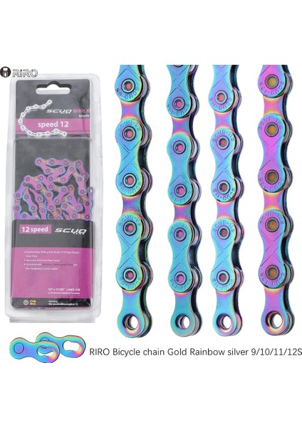 Altın 10S Tarzı Kmc X9 X10 X11 X12 Için Altın Gökkuşağı Bisiklet Zinciri Hızlı Mtb Yol Bisikleti 116L 126L Hohl Bisiklet Zinciri (Yurt Dışından) fiyatları