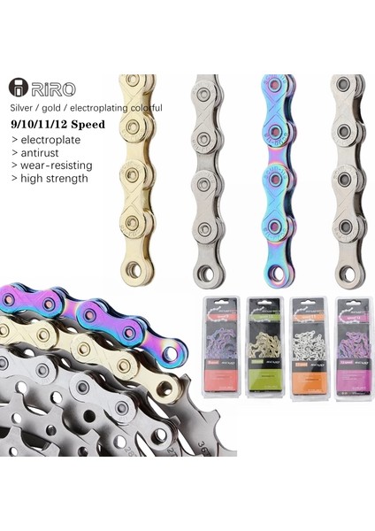 Altın 10S Tarzı Kmc X9 X10 X11 X12 Için Altın Gökkuşağı Bisiklet Zinciri Hızlı Mtb Yol Bisikleti 116L 126L Hohl Bisiklet Zinciri (Yurt Dışından) modelleri